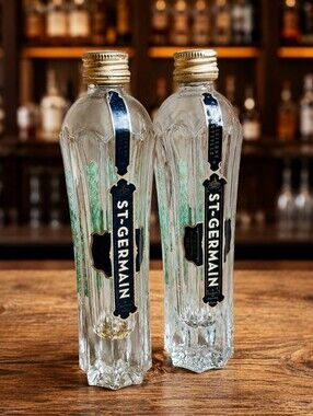 2 Saint St Germain French Empty Glass Liquor Bottle Bottles Root Plant Starters